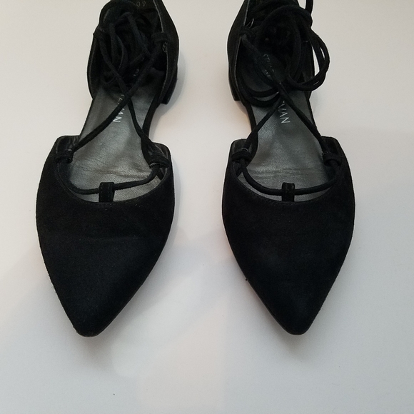 Stuart Weitzman 5.5 Gilligan Suede Lace Up Flats - Picture 3 of 12